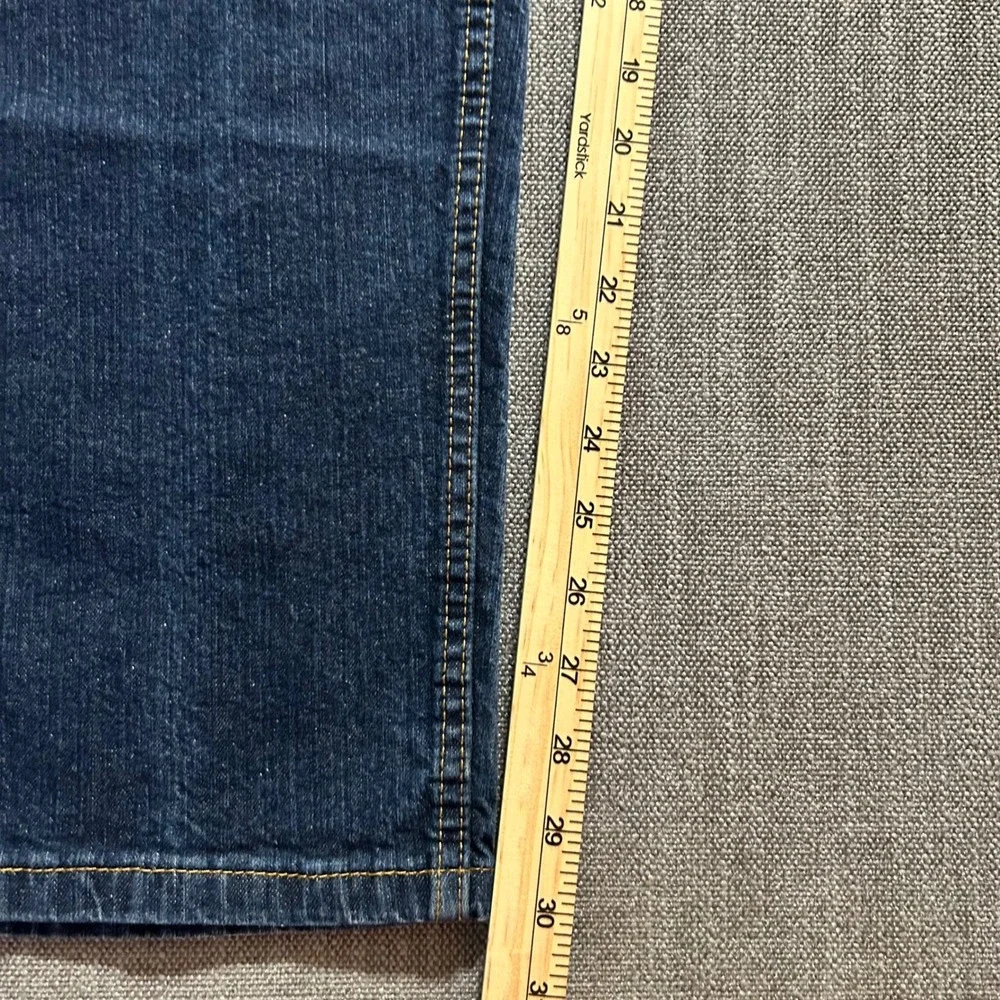 Levis 505 Regular Fit Dark Wash Indigo Jeans Mens 38x30 Straight Leg Stretch